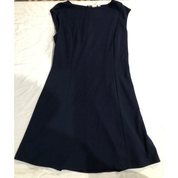 GAP women's navy blue fitted flare dress size 10 zipper back - Picture 1 of 6